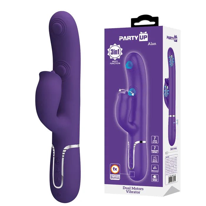 Party Up ALAN Dual Motor Vibrator - Purple - Naughty by Nature Adult Store
