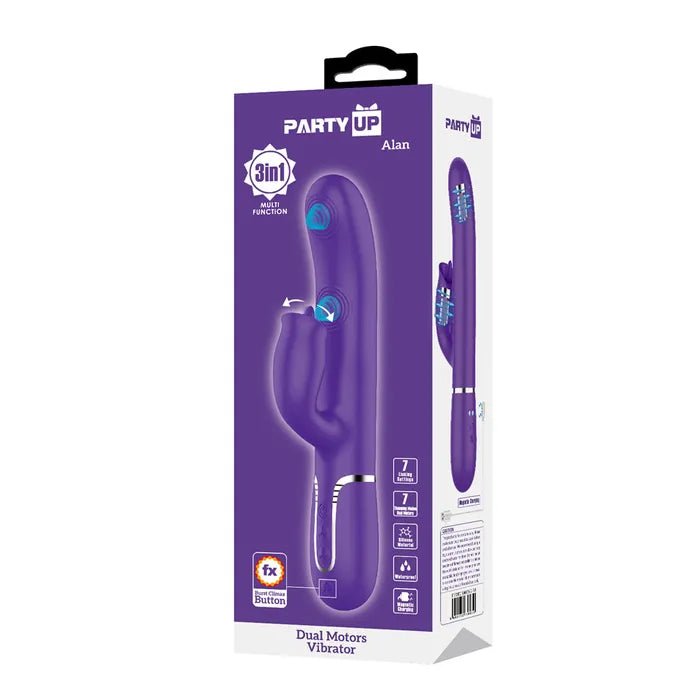 Party Up ALAN Dual Motor Vibrator - Purple - Naughty by Nature Adult Store