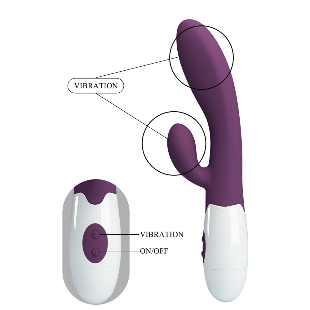 Party Up BEN Classic Vibe – Purple Silicone Dual Motor Rabbit Vibrator - VIBRATORS