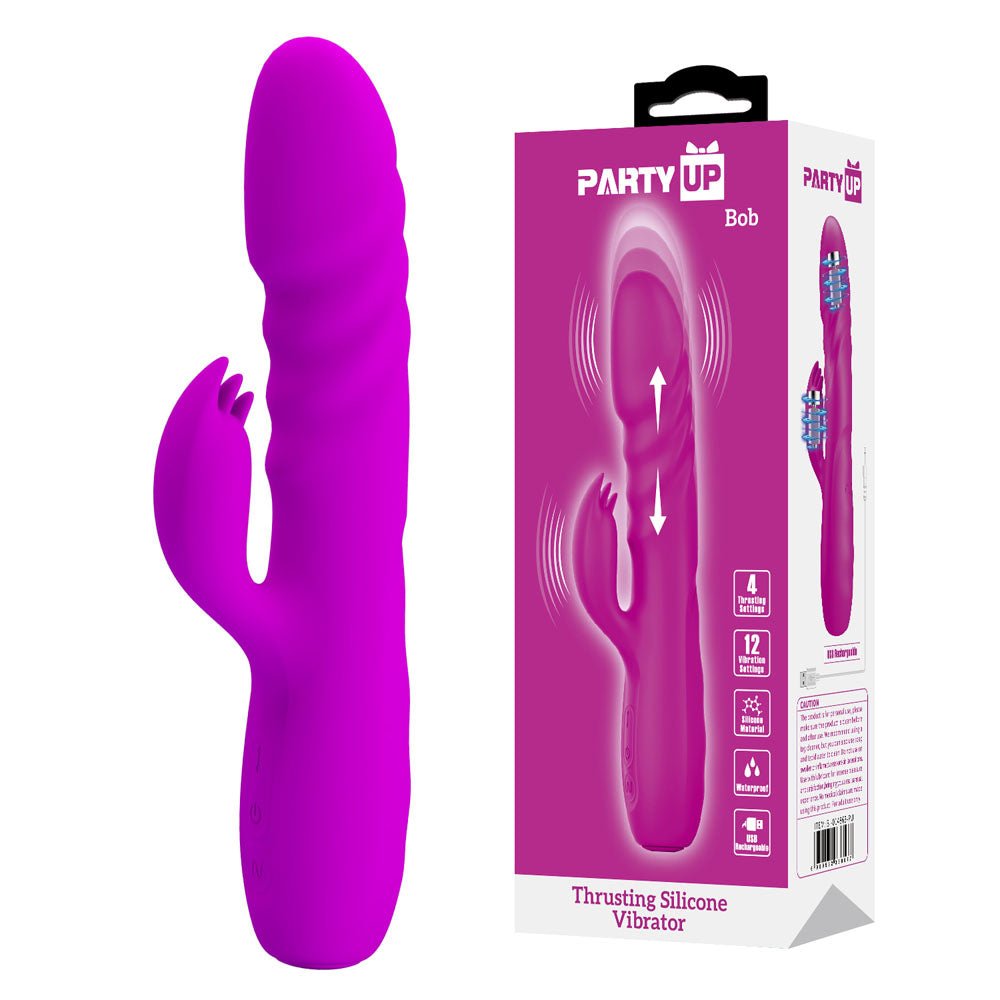 Party Up BOB Thrusting Vibe - Purple - VIBRATORS - Naughty by Nature Adult Store