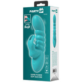 Party Up BRYNLYN Rabbit Vibrator – Teal Silicone USB Rechargeable - VIBRATORS