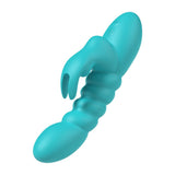 Party Up BRYNLYN Rabbit Vibrator – Teal Silicone USB Rechargeable - VIBRATORS