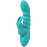 Party Up BRYNLYN Rabbit Vibrator – Teal Silicone USB Rechargeable - VIBRATORS