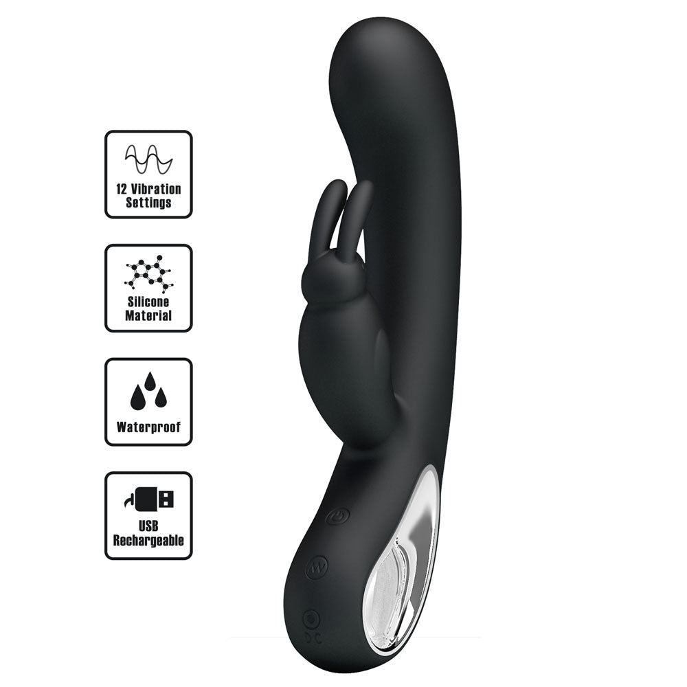 Party Up COLIN Rabbit Vibe - Black - VIBRATORS - Naughty by Nature Adult Store