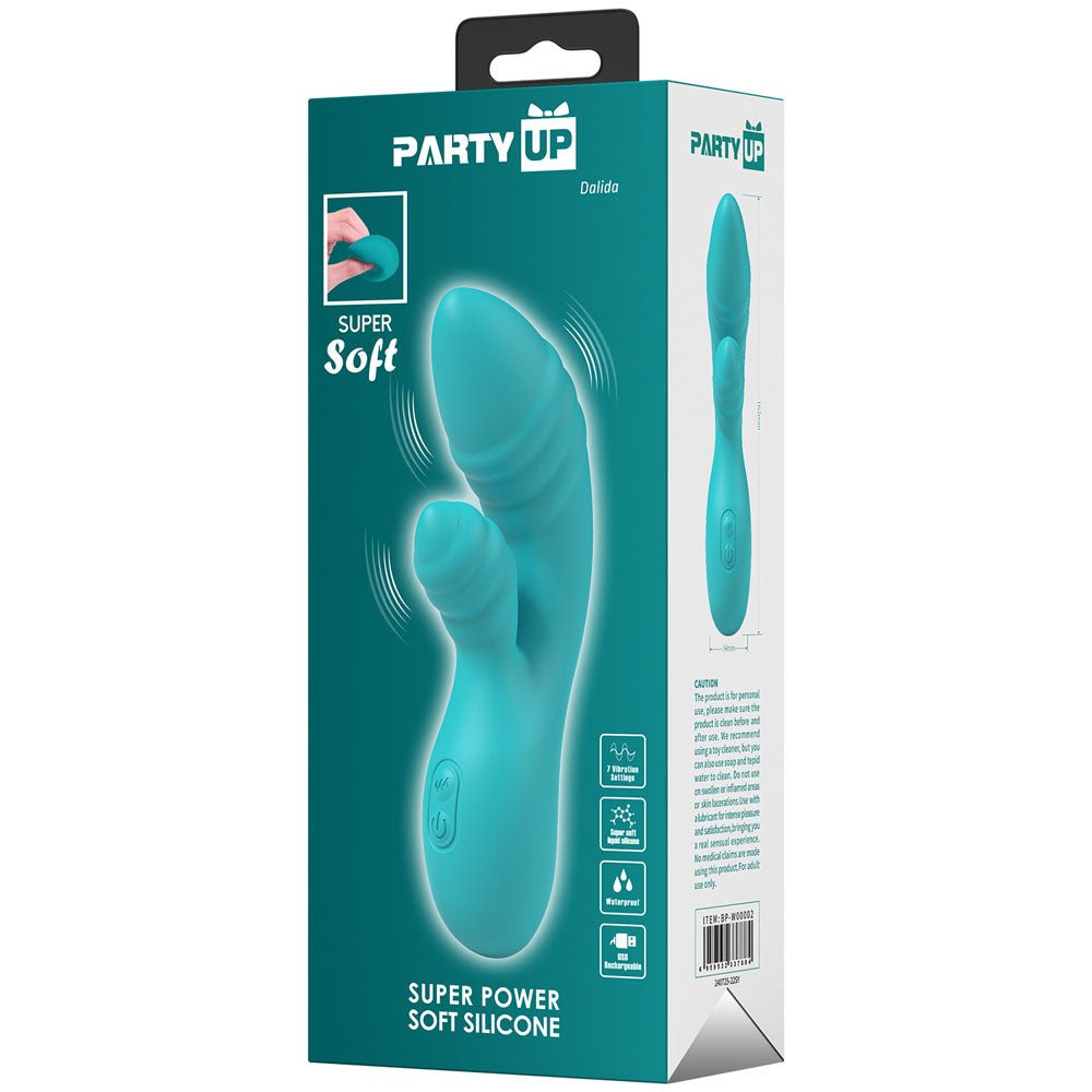 Party Up DALIDA - Teal Rabbit Vibrator - VIBRATORS