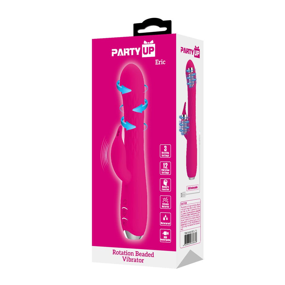 Party Up ERIC Rotating Beads Vibrator - Pink - Naughty by Nature Adult Store