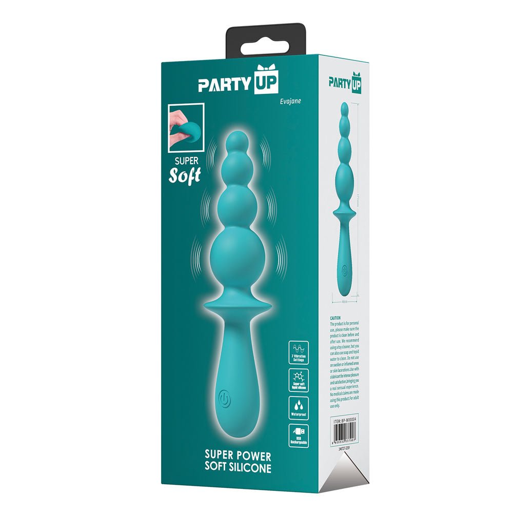 Party Up EVAJANE - Teal Beaded Vibrator - Naughty by Nature Adult Store