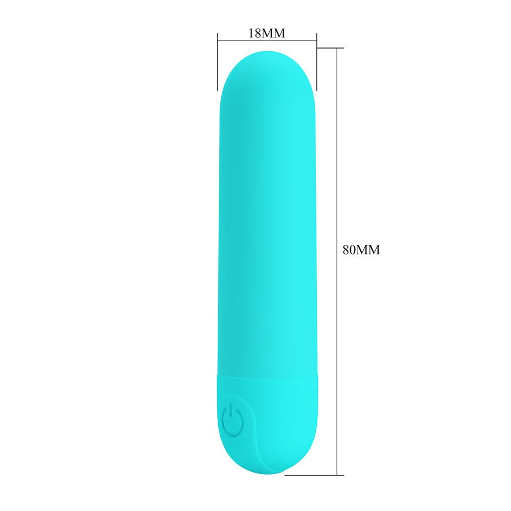 Party Up HARRY Mini Bullet Vibrator – Teal Waterproof Rechargeable - BULLETS & EGGS