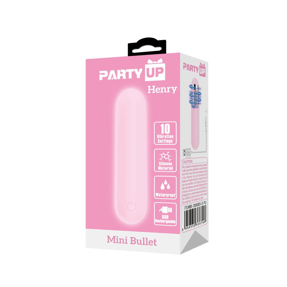 Party Up HENRY Mini Bullet Vibrator – 10 Functions, USB Rechargeable - BULLETS & EGGS