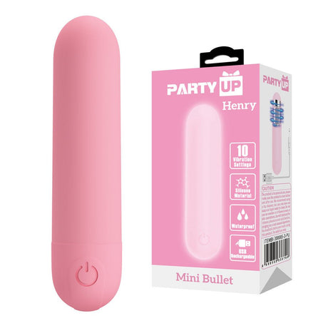 Party Up HENRY Mini Bullet Vibrator – 10 Functions, USB Rechargeable - BULLETS & EGGS