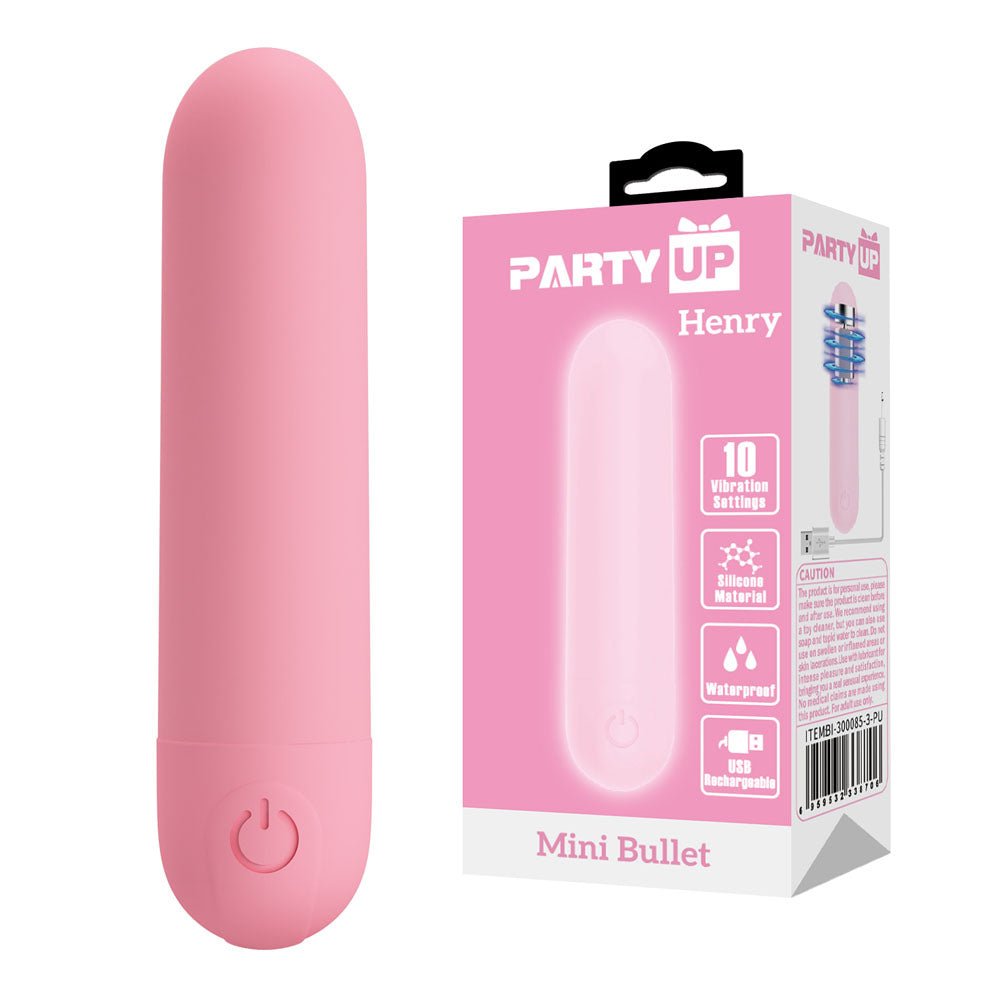 Party Up HENRY Mini Bullet Vibrator – 10 Functions, USB Rechargeable - BULLETS & EGGS