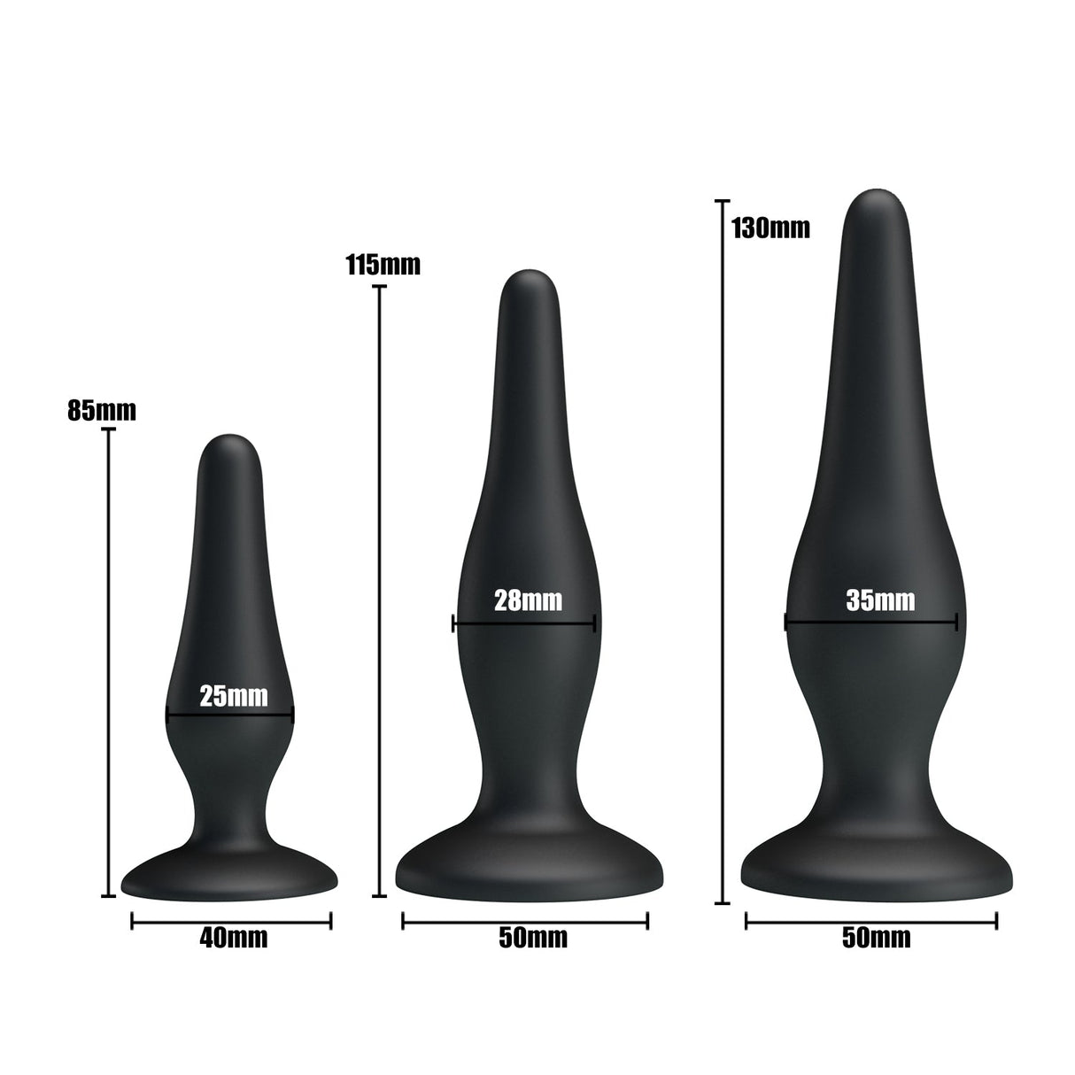 Party Up JERRY Butt Plug Set - Set of 3 Sizes - Naughty by Nature Adult Store