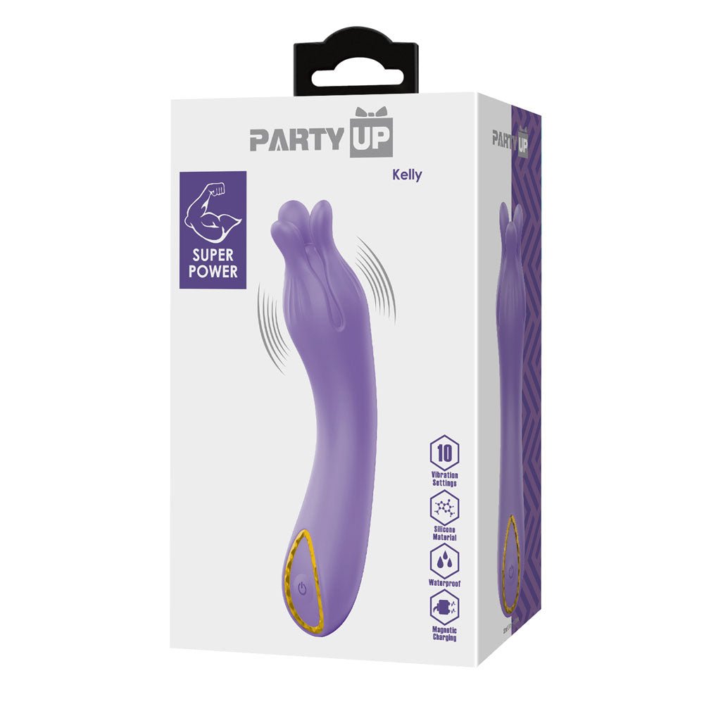 Party Up Kelly Purple USB Rechargeable Vibrator - 13.7cm Silicone - VIBRATORS
