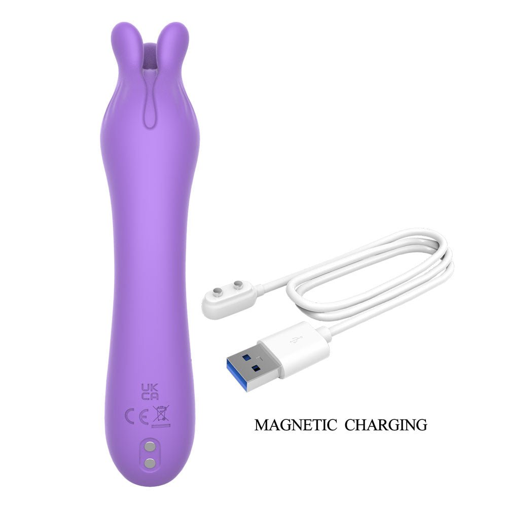 Party Up Kelly Purple USB Rechargeable Vibrator - 13.7cm Silicone - VIBRATORS