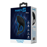 Party Up KING Rechargeable Cock Ring - Black - Naughty by Nature Adult Store