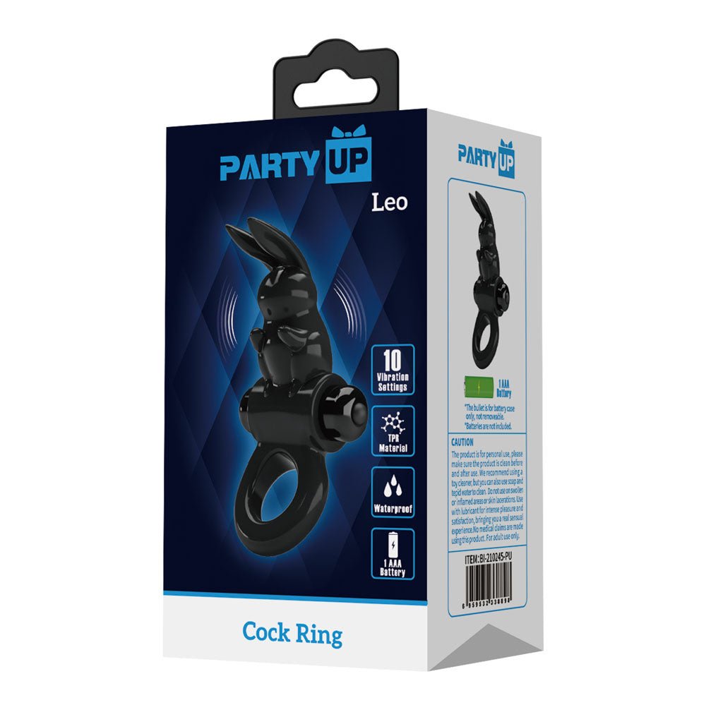 Party Up LARRY Vibrating Cock Ring - Black - Naughty by Nature Adult Store