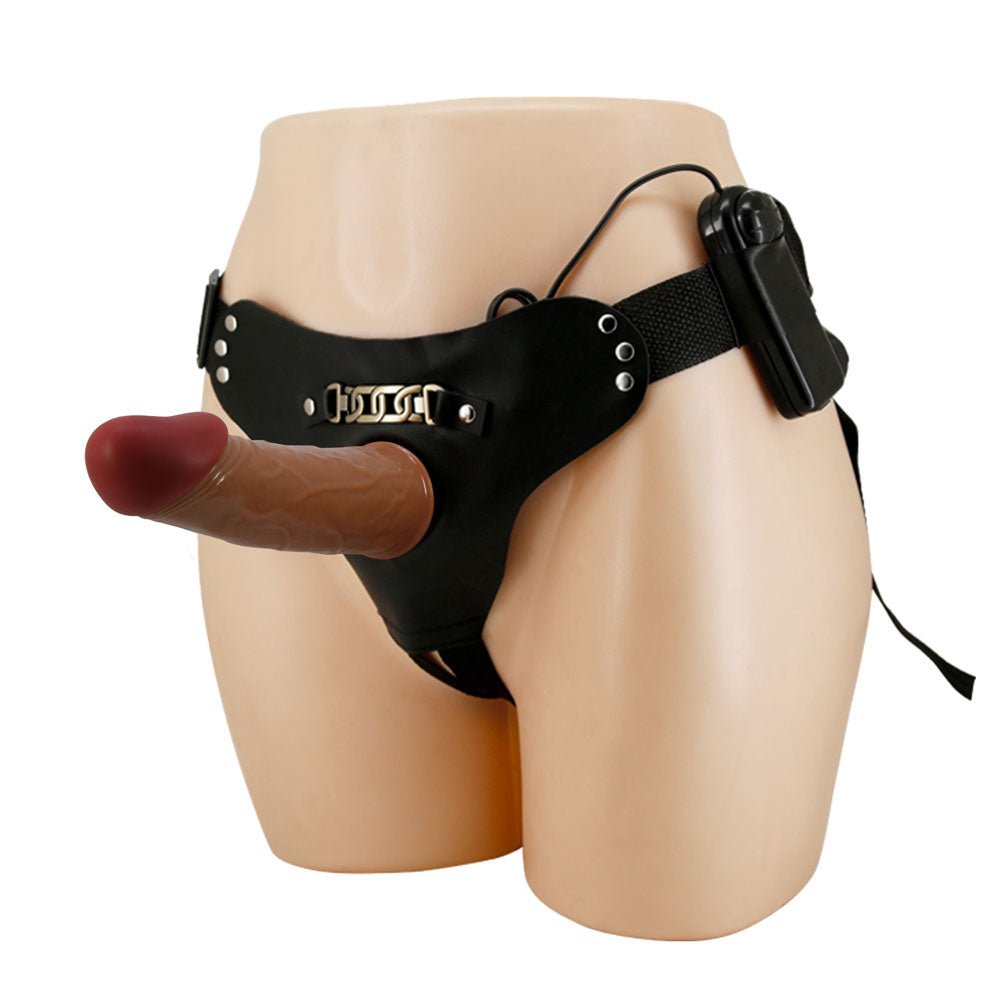 Party Up NELSON Vibrating Strap - On - Brown - Naughty by Nature Adult Store