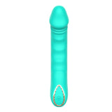 Party Up NIKI Teal Silicone Vibrator | 10 - Mode USB Rechargeable Wand - VIBRATORS