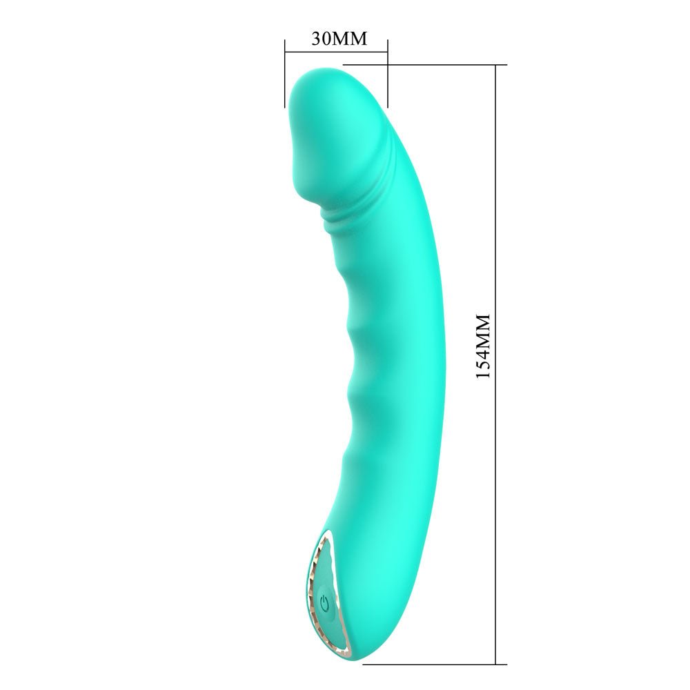Party Up NIKI Teal Silicone Vibrator | 10 - Mode USB Rechargeable Wand - VIBRATORS