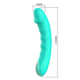 Party Up NIKI Teal Silicone Vibrator | 10 - Mode USB Rechargeable Wand - VIBRATORS