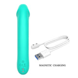 Party Up NIKI Teal Silicone Vibrator | 10 - Mode USB Rechargeable Wand - VIBRATORS