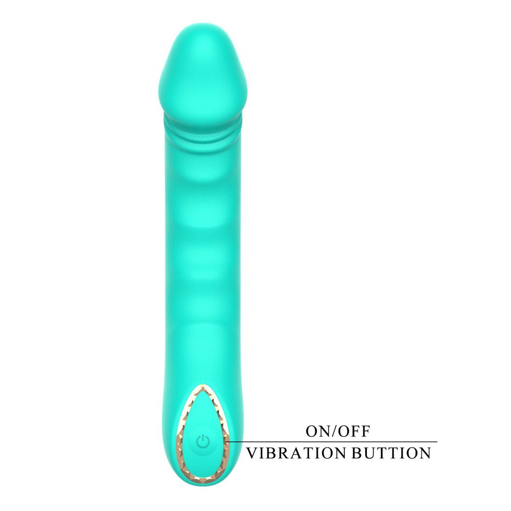 Party Up NIKI Teal Silicone Vibrator | 10 - Mode USB Rechargeable Wand - VIBRATORS