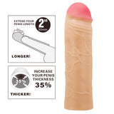 Party Up PARKER 2 Inch Extender Sleeve - Flesh - Naughty by Nature Adult Store