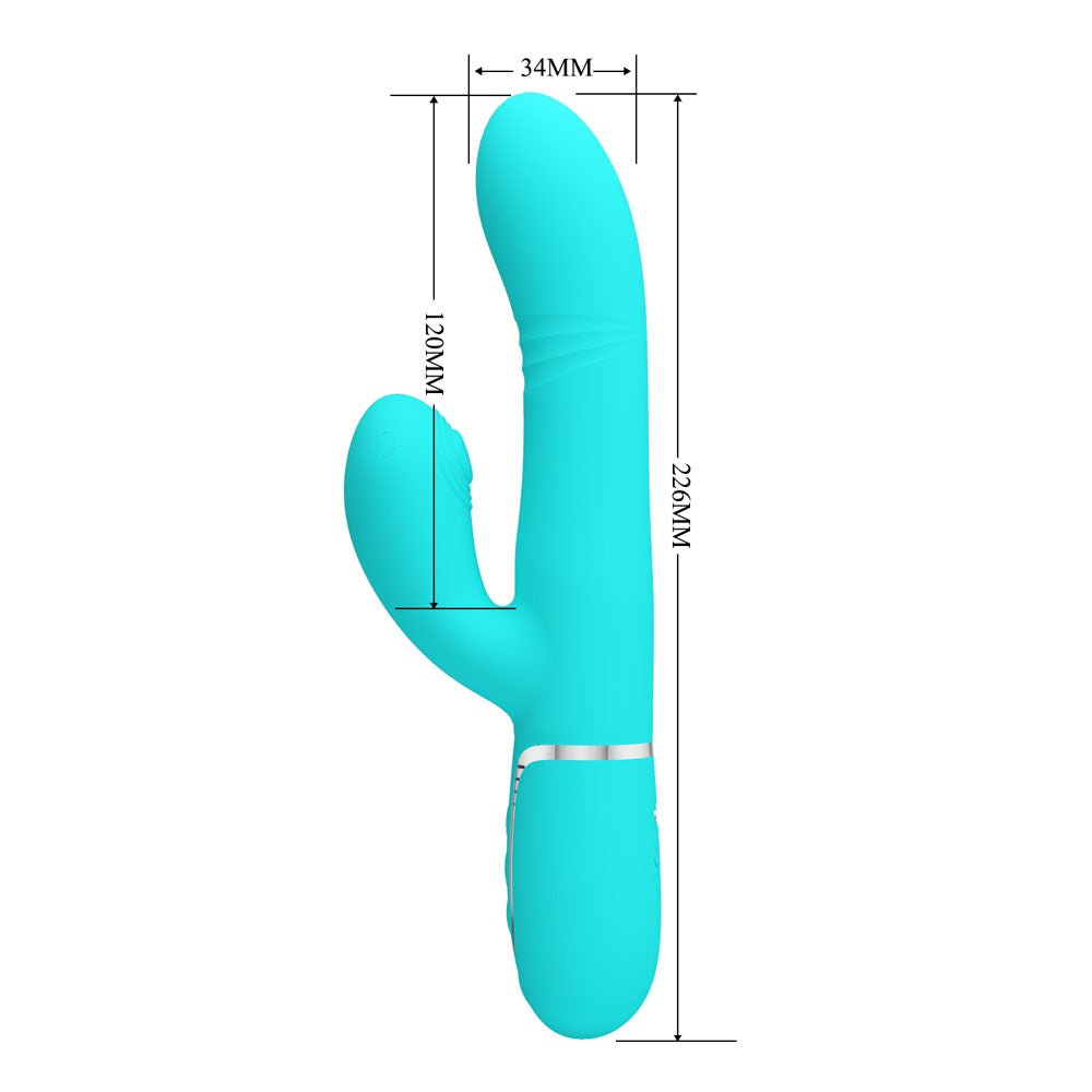 Party Up PAUL Rolling Beads Vibrator - Teal - VIBRATORS