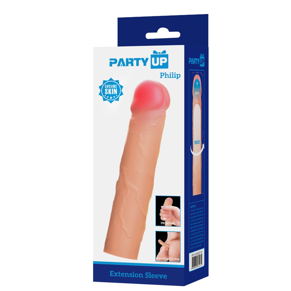 Party Up PHILIP 3 Inch Extender Sleeve - Flesh - SLEEVES - Naughty by Nature Adult Store