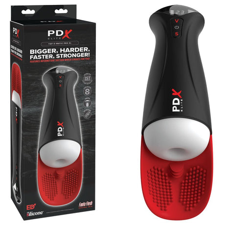 PDX Elite Fap - O - Matic Pro XL - White/Red - Rechargeable Auto Stroker - MASTURBATORS