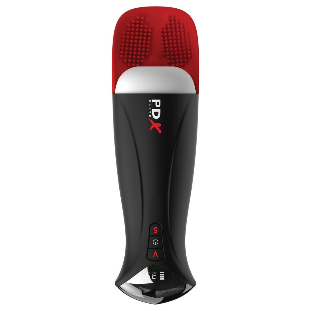 PDX Elite Fap - O - Matic Pro XL - White/Red - Rechargeable Auto Stroker - MASTURBATORS