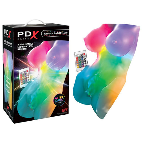 PDX Elite Go Go Bator LED Mega Masturbator Clear With LED Mini Torso - MASTURBATORS
