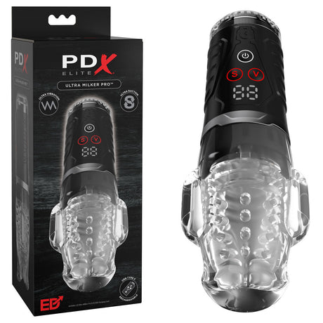 PDX Elite Ultra Milker Pro Clear USB Rechargeable Auto Stroker Vibrating Sucking - MASTURBATORS