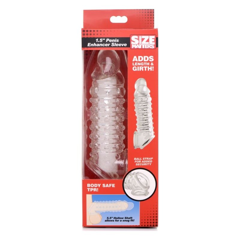 Penis Enhancer Sleeve 1.5in Clear - Adult Toys