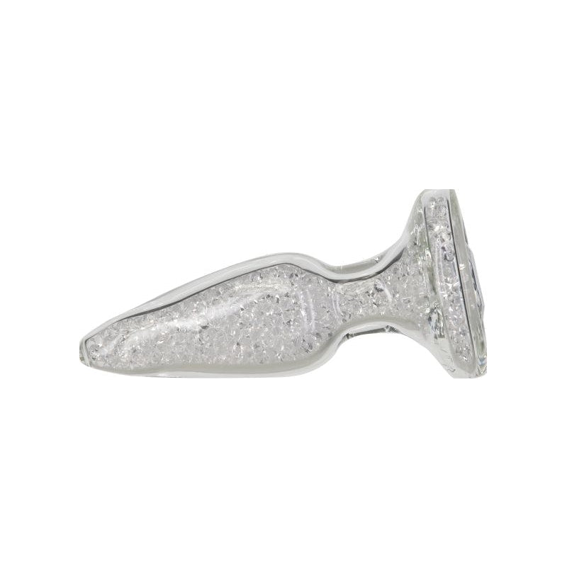 Pillow Talk Fancy Luxurious Glass Anal Plug w Clear Gem - Adult Toys
