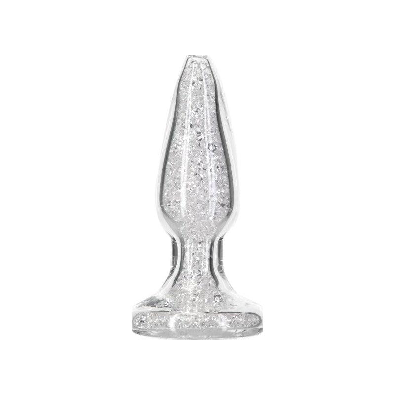 Pillow Talk Fancy Luxurious Glass Anal Plug w Clear Gem - Adult Toys