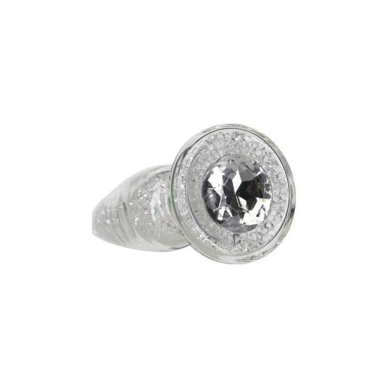 Pillow Talk Fancy Luxurious Glass Anal Plug w Clear Gem - Naughty by Nature Adult Store