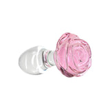 Pillow Talk Rosy Luxurious Glass Anal Plug w Clear Gem - Adult Toys