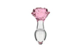 Pillow Talk Rosy Luxurious Glass Anal Plug w Clear Gem - Adult Toys