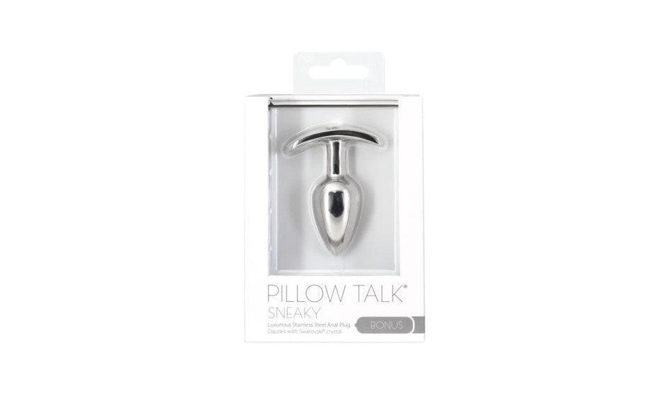 Pillow Talk Sneaky Luxurious Stainless Steel Anal Plug w Swarovski Crystal - Naughty by Nature Adult Store