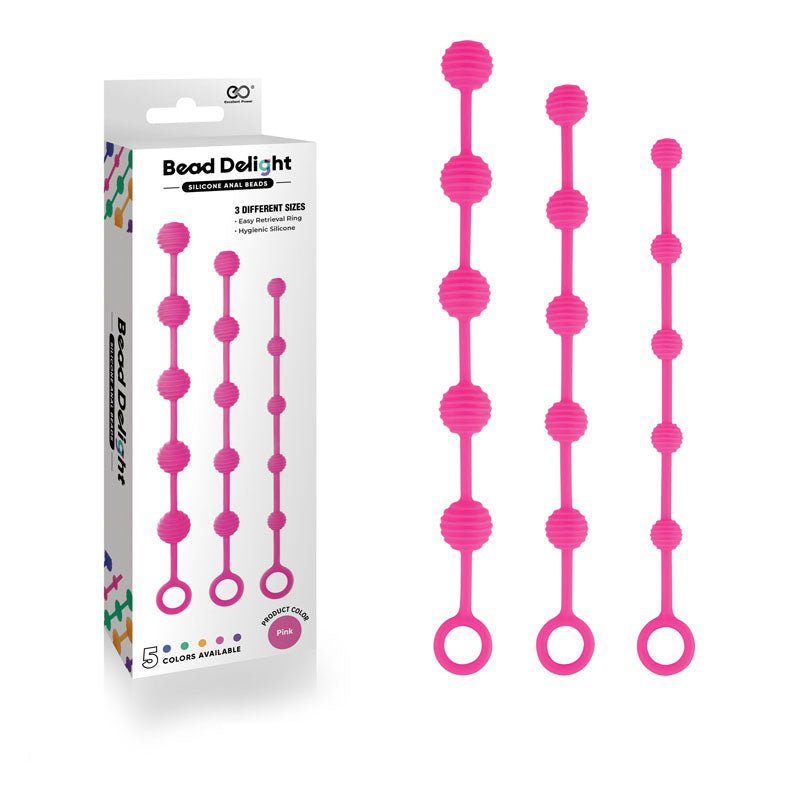 Pink Anal Beads - Set of 3 Sizes - ANAL TOYS