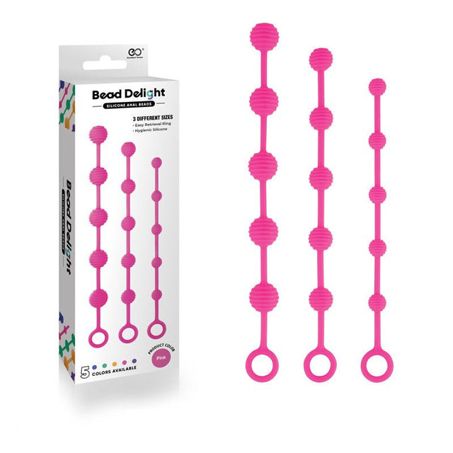 Pink Anal Beads - Set of 3 Sizes - ANAL TOYS
