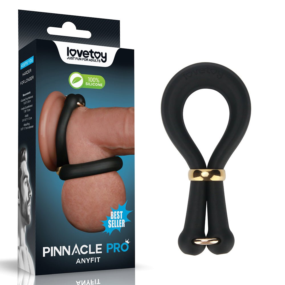 Pinnacle Pro Anyfit Stretcher - Black Adjustable Cock Ring - COCK RINGS