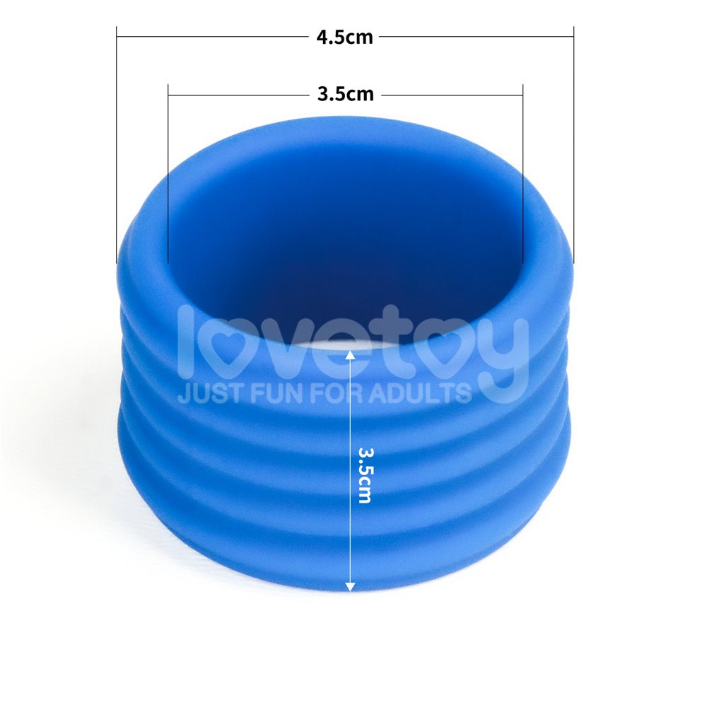 Pinnacle Pro Deep Rib Grip - Blue Cock Ring - COCK RINGS