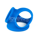 Pinnacle Pro Trio Grip Enhancer - Blue Cock & Balls Ring - COCK RINGS