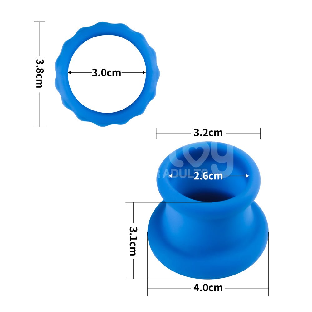 Pinnacle Pro Twin Flex - Blue Cock & Balls Rings - COCK RINGS