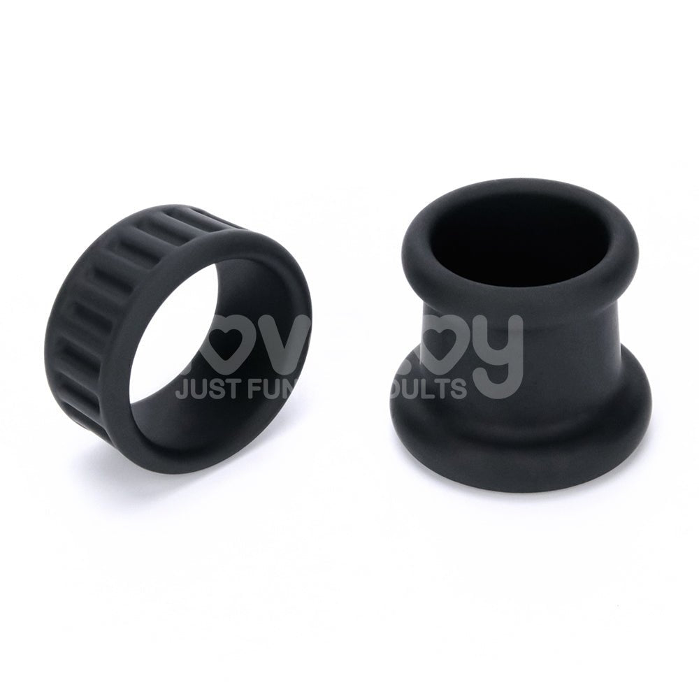 Pinnacle Pro Twin Grip Enhancer - Black Cock & Balls Ring - COCK RINGS