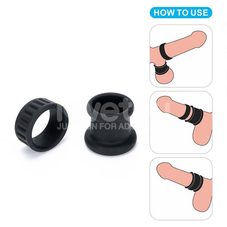 Pinnacle Pro Twin Grip Enhancer - Black Cock & Balls Ring - COCK RINGS
