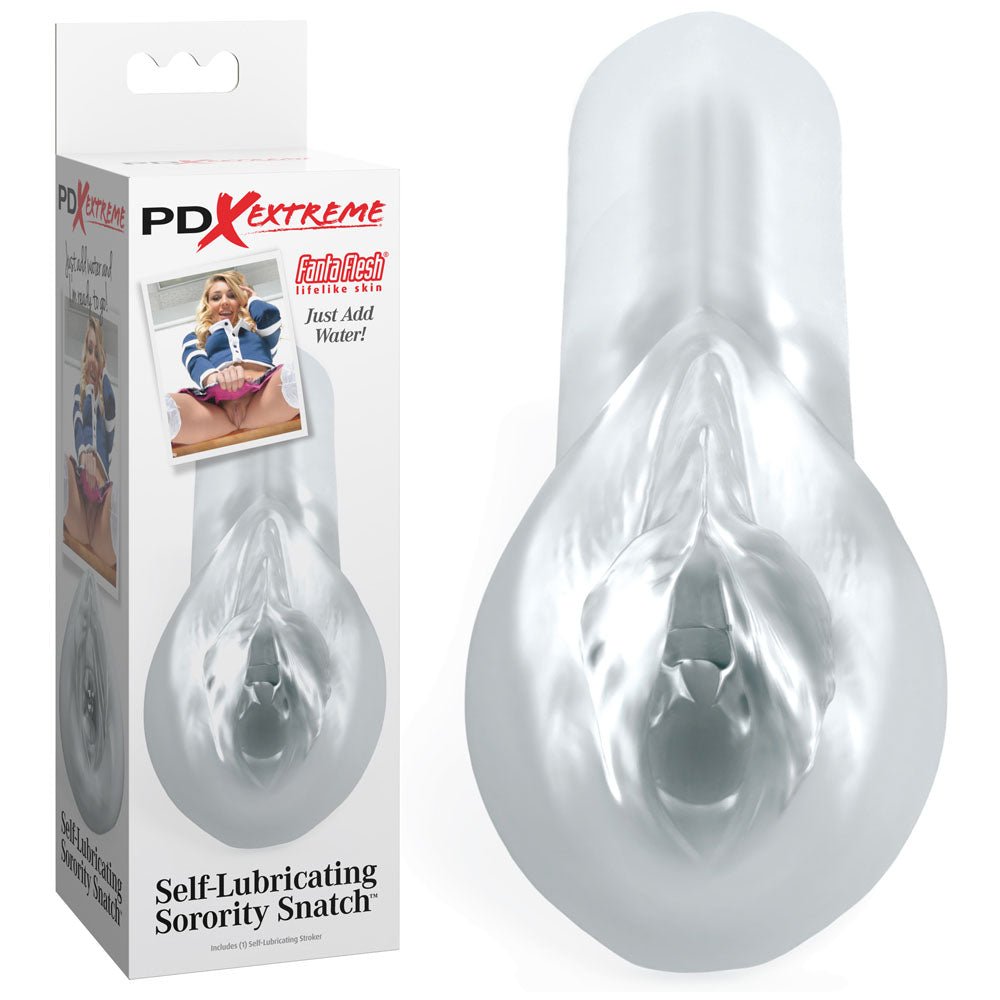 Pipedream Extreme Toyz Self Lubricating Sorority Snatch Clear Vagina Stroker - MASTURBATORS