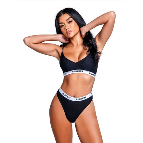 Playboy Lifestyle Bunny 2 Pc Set Black - Naughty by Nature Adult Store
